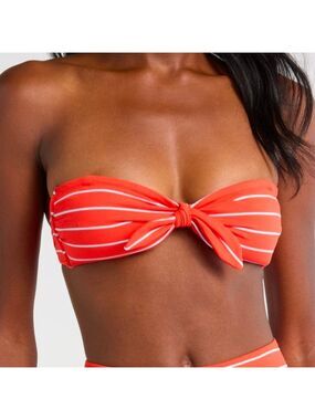 Lemlem Jeliba Tangerine Ava Bandeau Swim Top Size Large